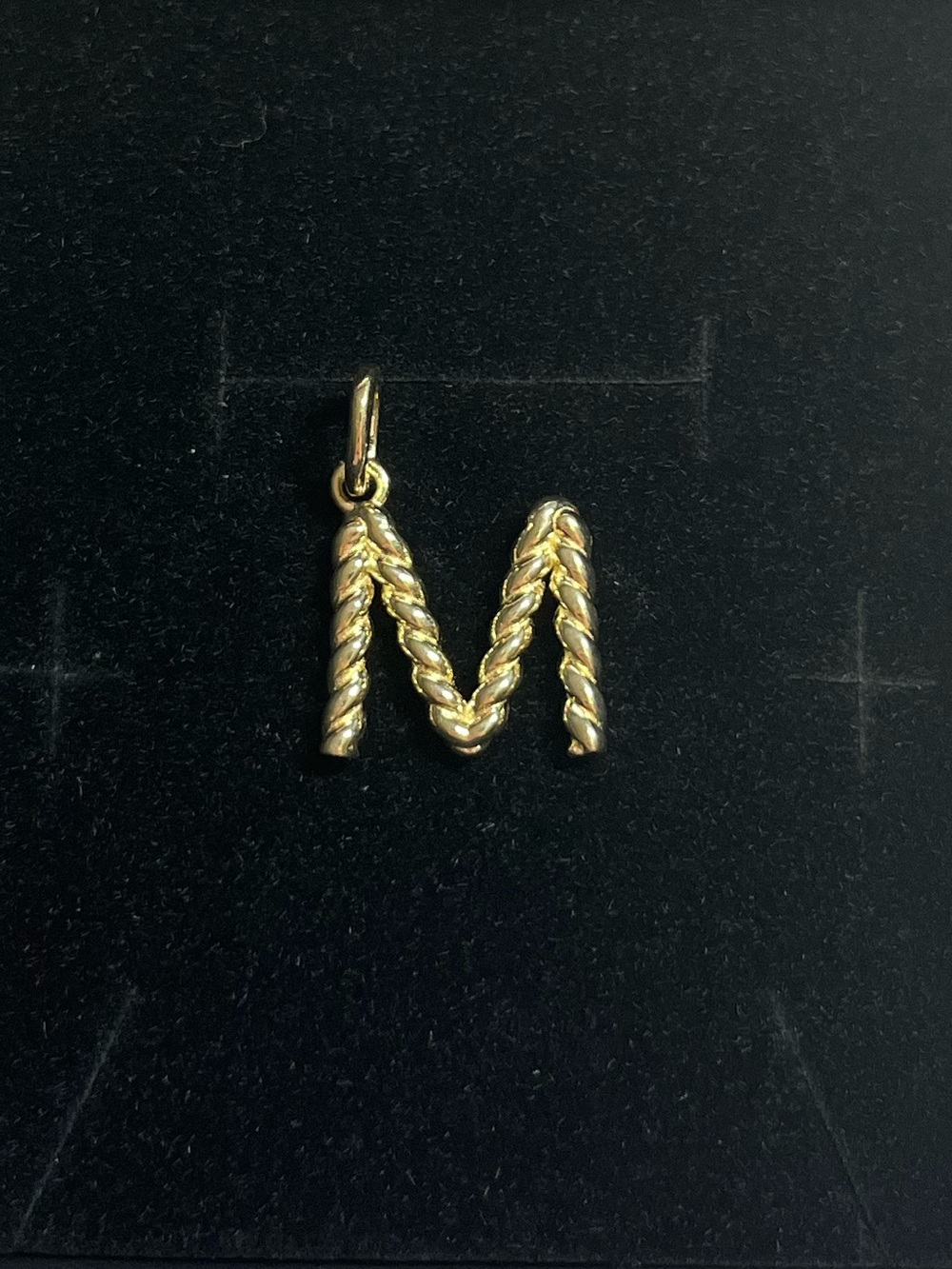 New Hillberg & Berk braided “M” pendant. 925 Sterling silver. 14k gold plated